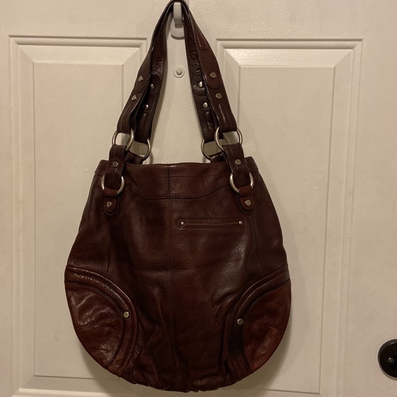 B MAKOWSKY Brown Genuine Leather Hand Bag Shoulder Satchel Bag Purse - Picture 7 of 10